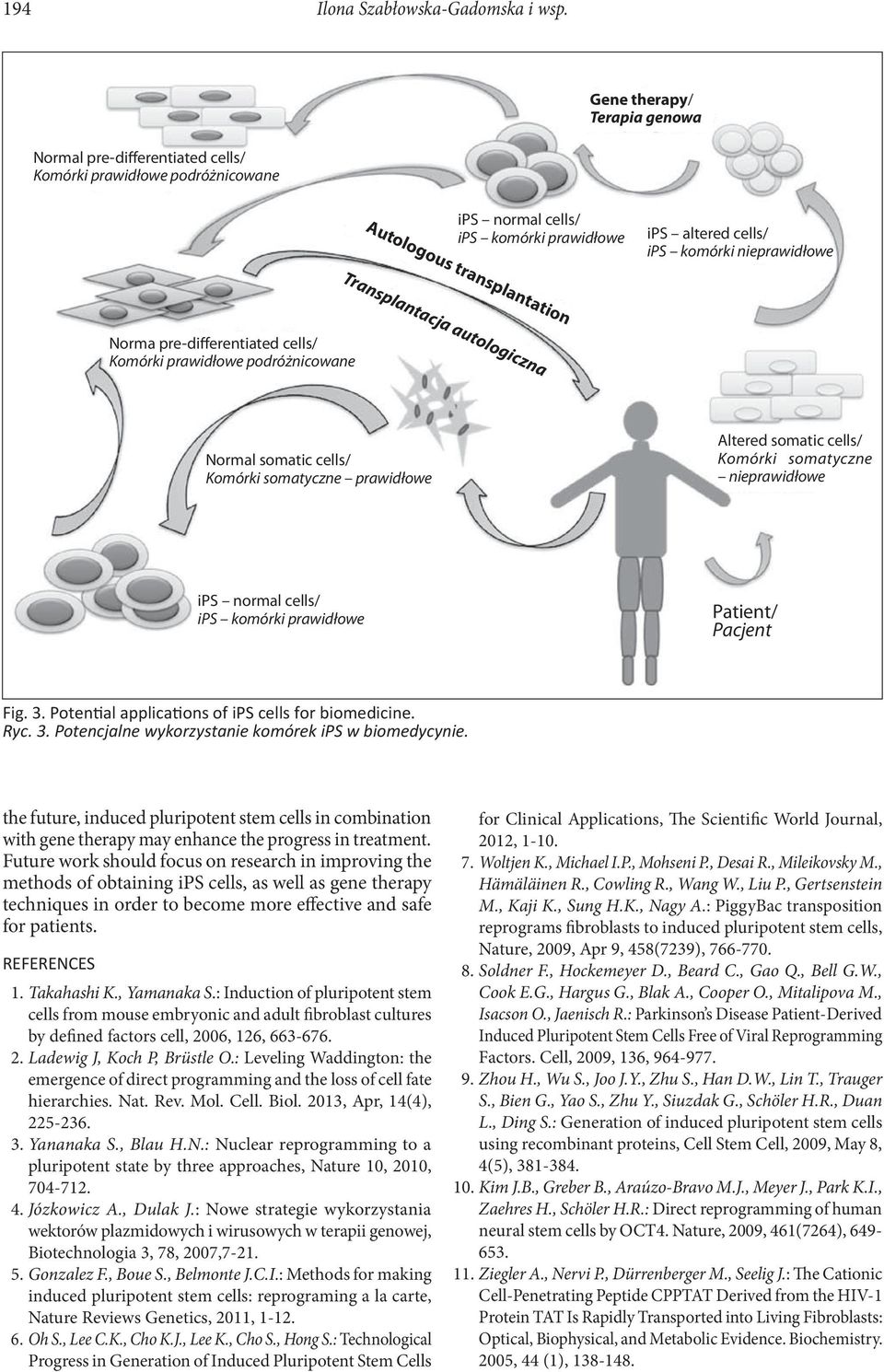 nieprawidłowe Transplantacja autologiczna Norma pre-differentiated cells/ Komórki prawidłowe podróżnicowane Normal somatic cells/ Komórki somatyczne prawidłowe Altered somatic cells/ Komórki