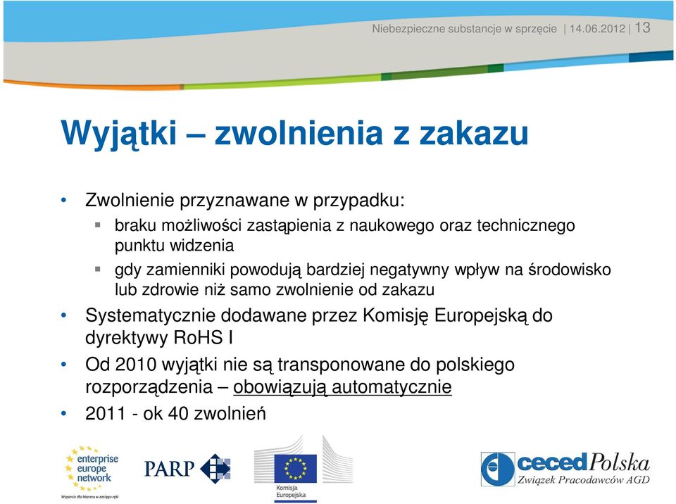 technicznego punktu widzenia gdy zamienniki powodują bardziej negatywny wpływ na środowisko lub zdrowie niż samo