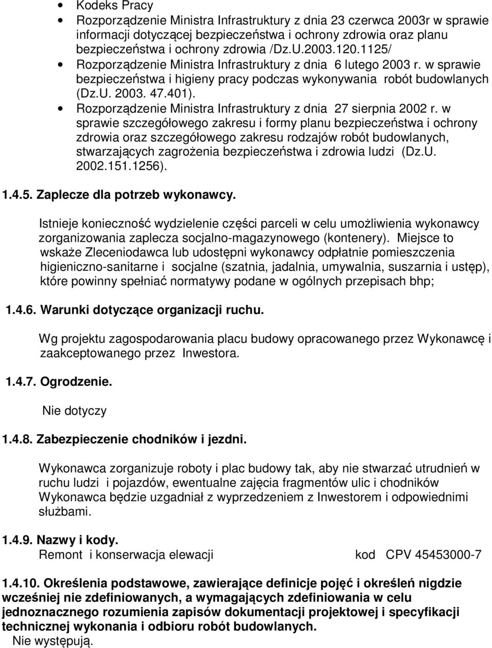 Rozporządzenie Ministra Infrastruktury z dnia 27 sierpnia 2002 r.