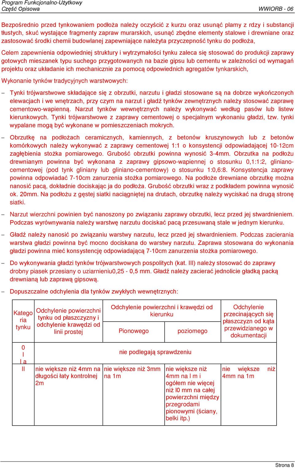 gotowych mieszanek typu suchego przygotowanych na bazie gipsu lub cementu w zależności od wymagań projektu oraz układanie ich mechanicznie za pomocą odpowiednich agregatów tynkarskich, Wykonanie