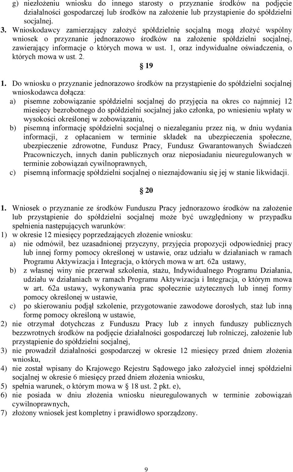 1, oraz indywidualne oświadczenia, o których mowa w ust. 2. 19 1.