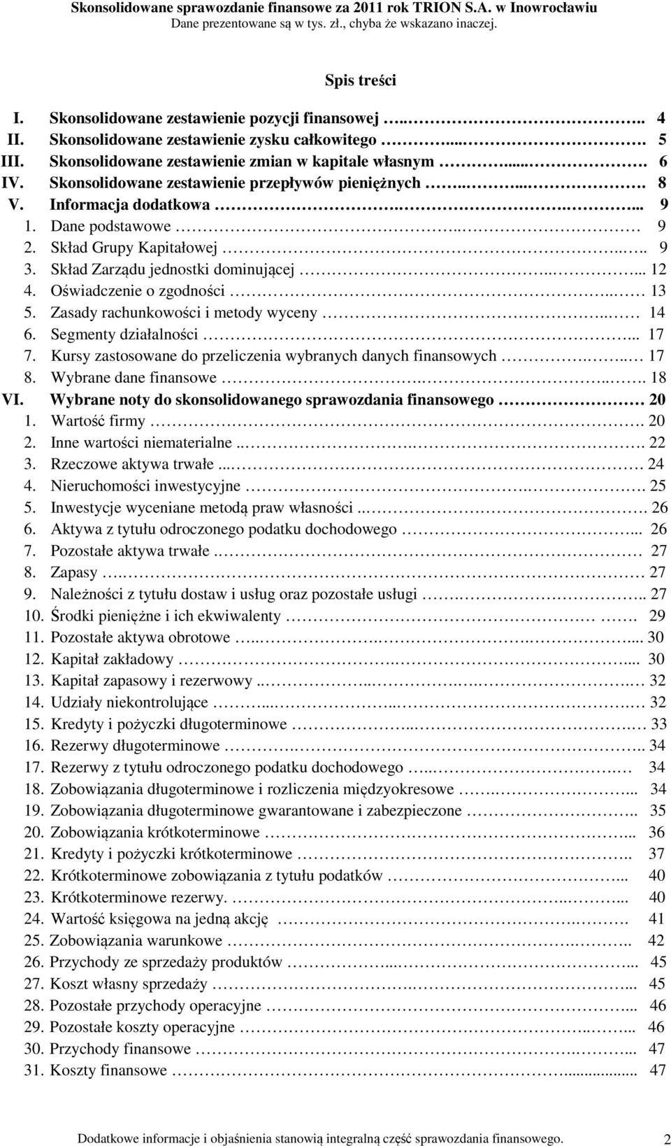 Oświadczenie o zgodności.. 13 5. Zasady rachunkowości i metody wyceny.. 14 6. Segmenty działalności... 17 7. Kursy zastosowane do przeliczenia wybranych danych finansowych... 17 8.