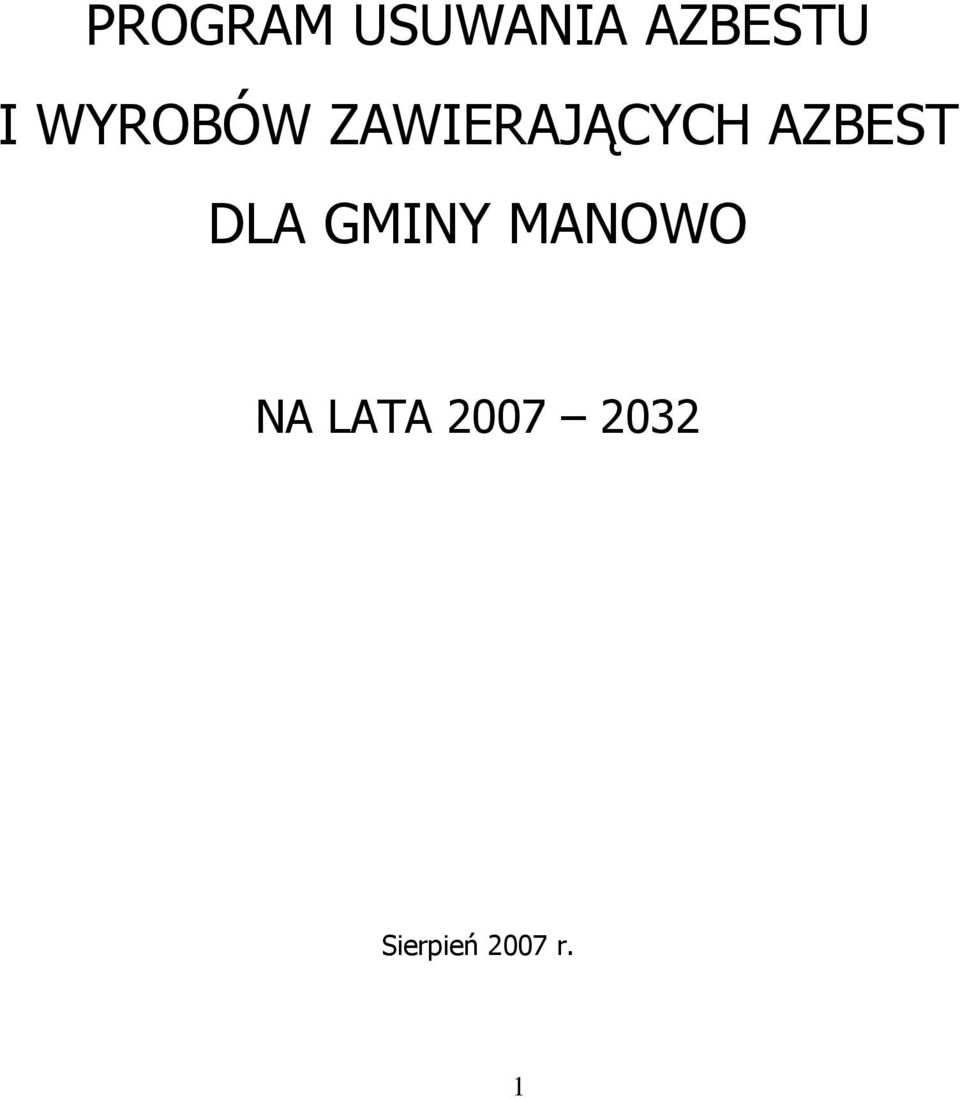 AZBEST DLA GMINY MANOWO NA