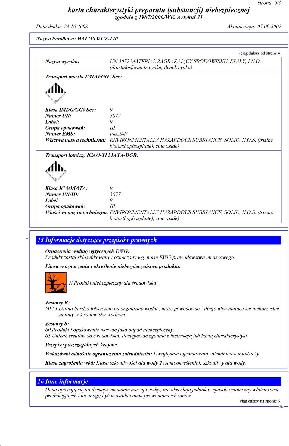 techniczna: ENVIRONMENTALLY HAZARDOUS 