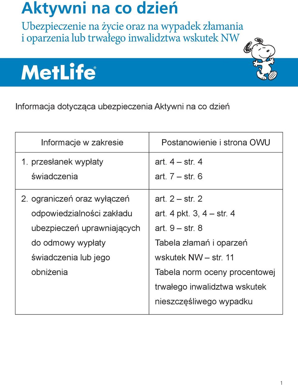 ograniczeń oraz wyłączeń odpowiedzialności zakładu ubezpieczeń uprawniających do odmowy wypłaty świadczenia lub jego obniżenia Postanowienie i