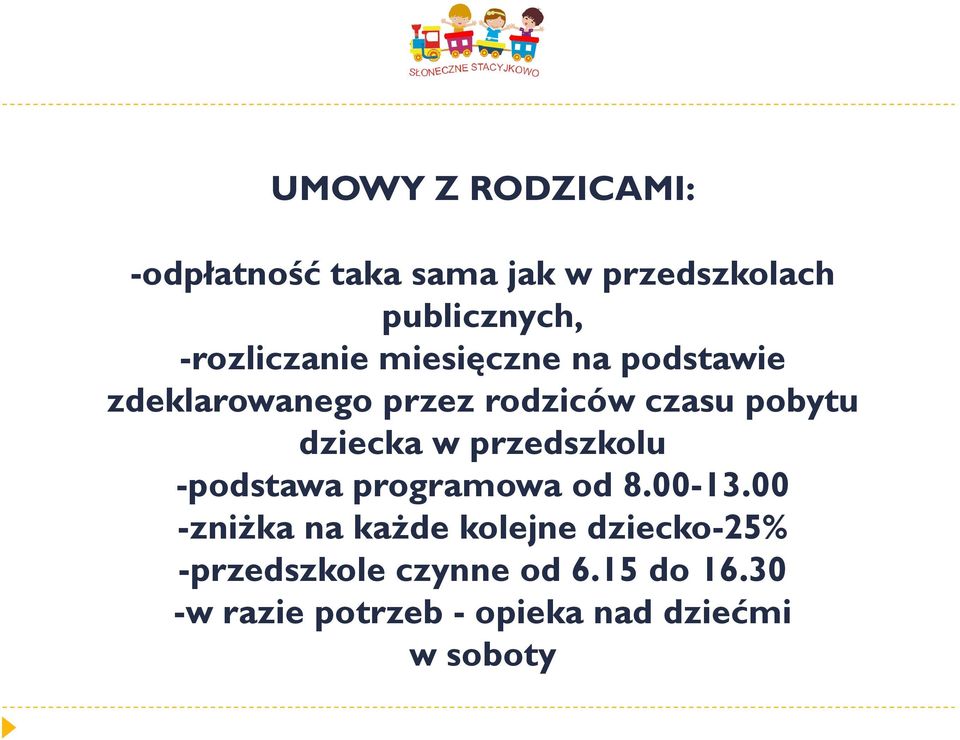 dziecka w przedszkolu -podstawa programowa od 8.00-13.