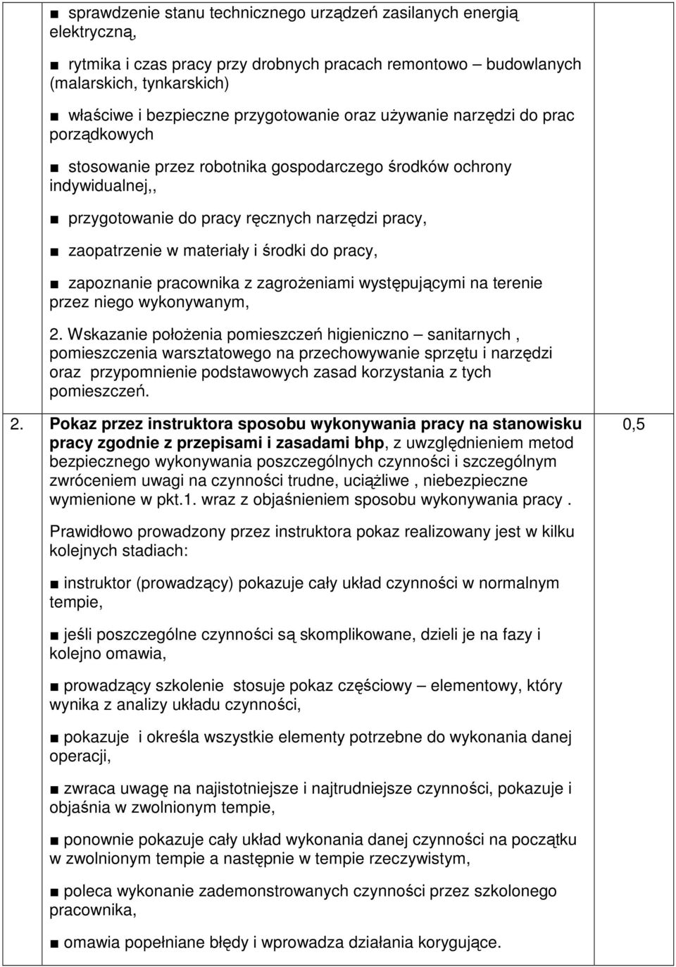 do pracy, zapoznanie pracownika z zagroŝeniami występującymi na terenie przez niego wykonywanym, 2.