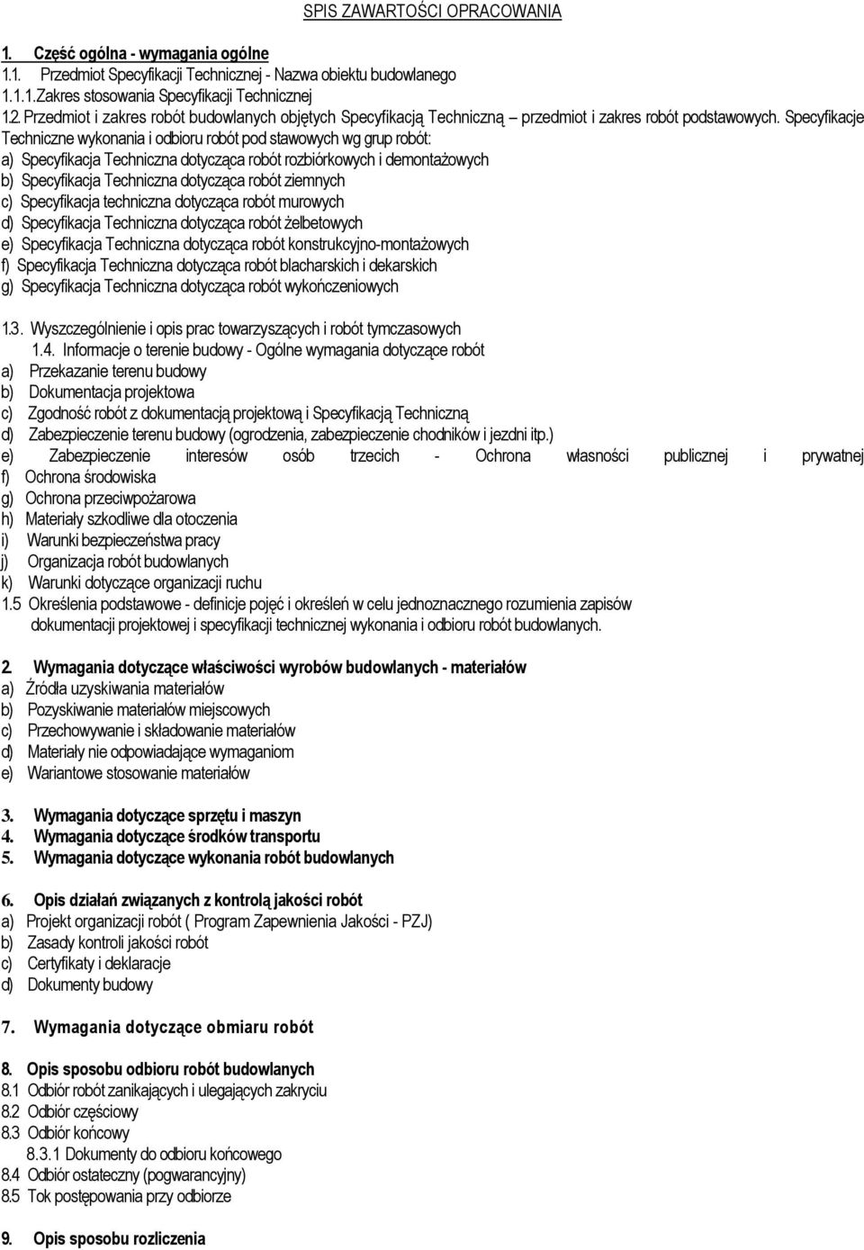 SPECYFIKACJA TECHNICZNA WYKONANIA I ODBIORU ROBÓT BUDOWLANYCH - PDF ...