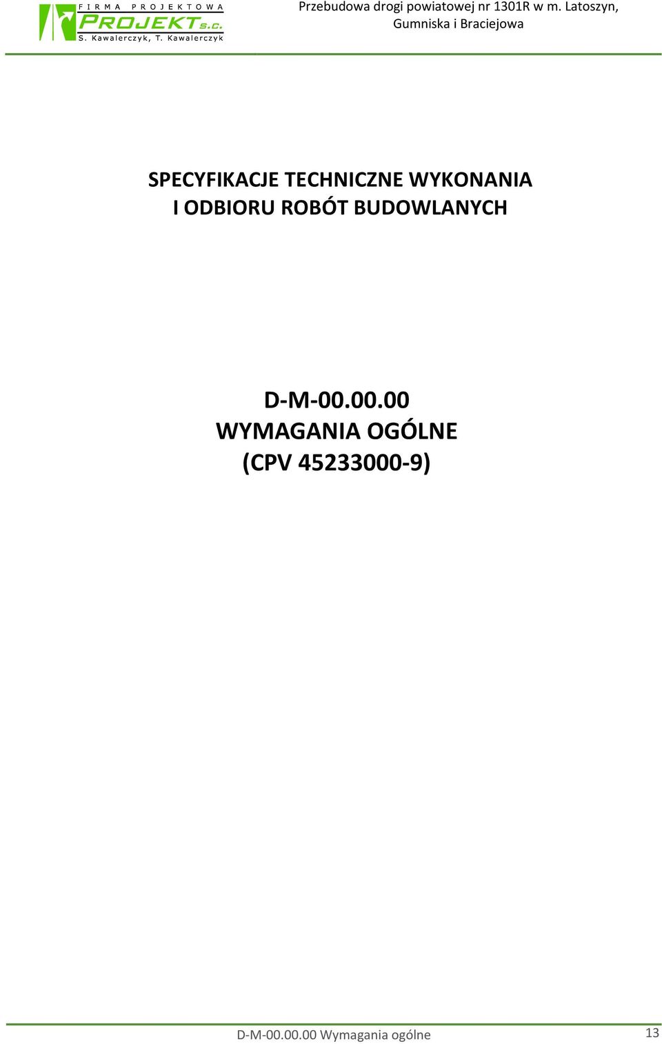 00.00 WYMAGANIA OGÓLNE (CPV