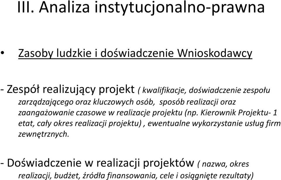 realizacje projektu (np.