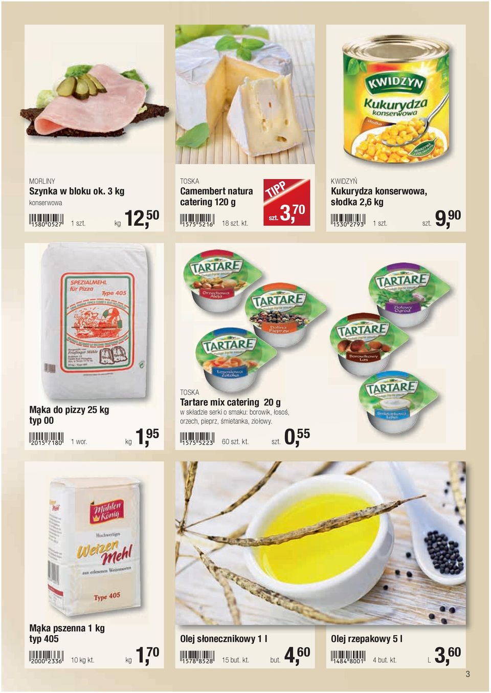 kg 1, 95 TOSKA Tartare mix catering 20 g w składzie serki o smaku: borowik, łosoś, orzech, pieprz, śmietanka, ziołowy.!1575-fccd! 60 szt.