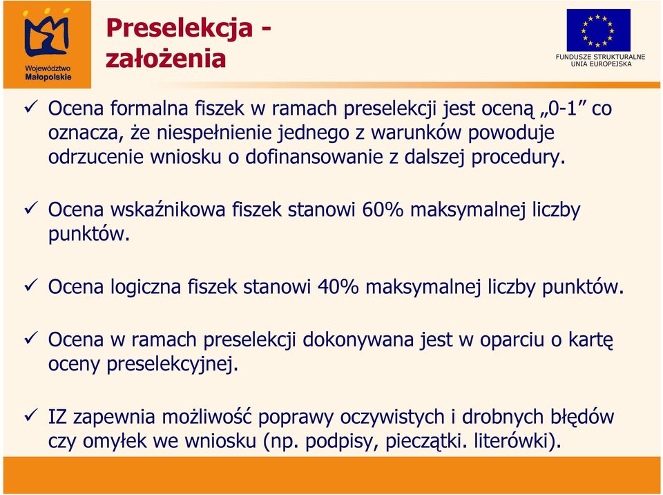 Ocena logiczna fiszek stanowi 40% maksymalnej liczby punktów.