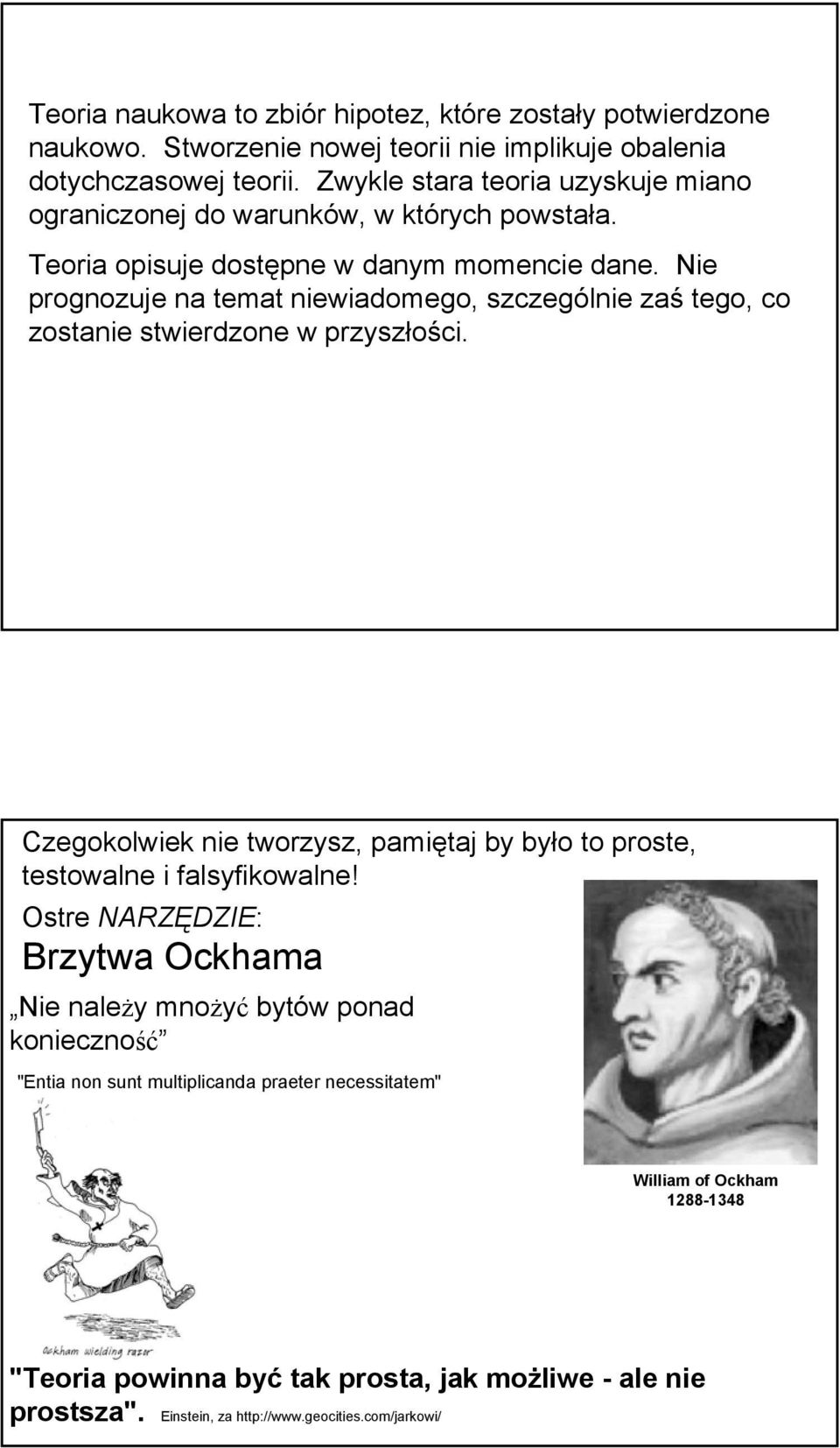 Nie prognozuje na temat niewiadomego, szczególnie zaś tego, co zostanie stwierdzone w przyszłości.