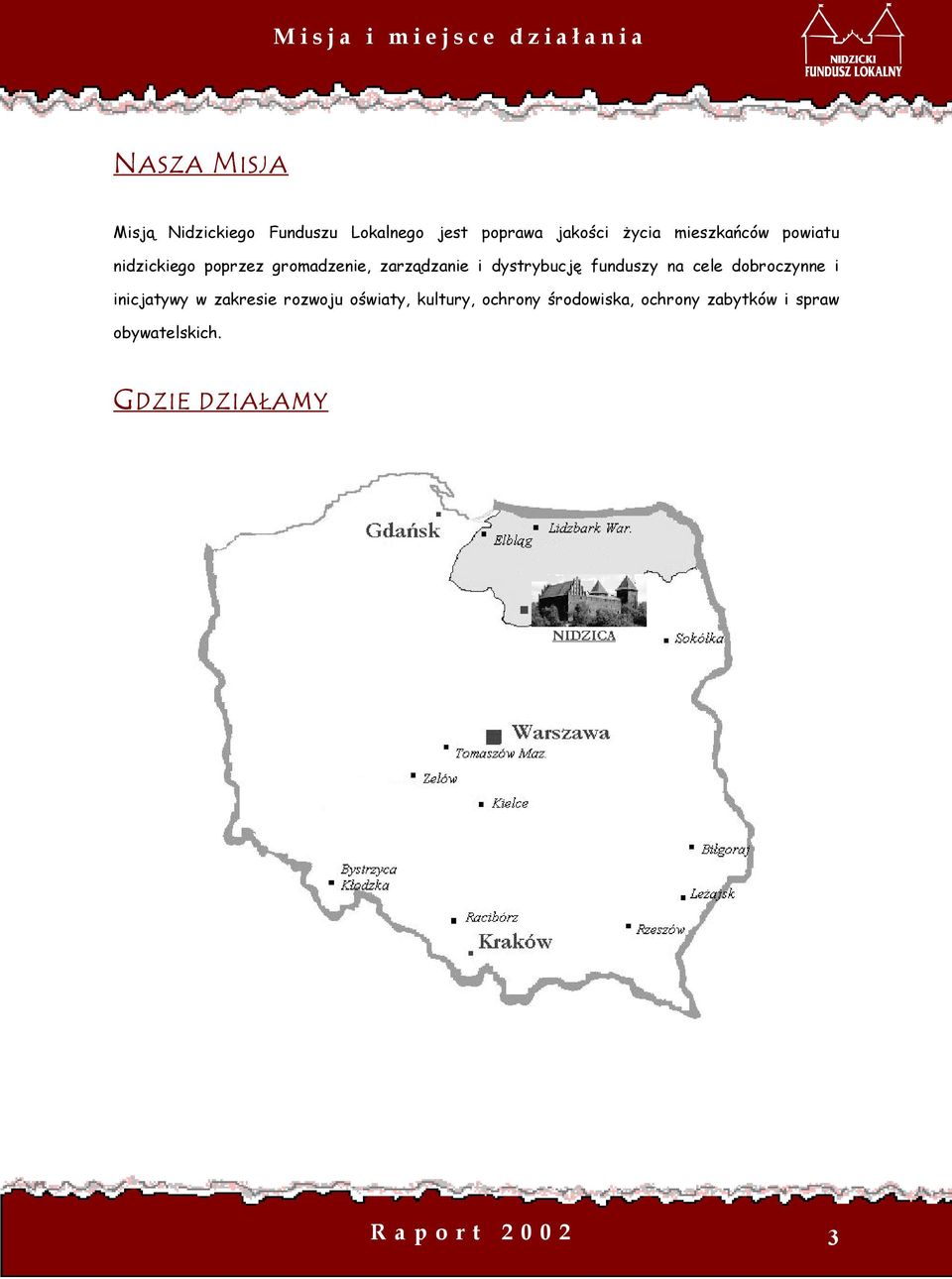 dystrybucję funduszy na cele dobroczynne i inicjatywy w zakresie rozwoju oświaty, kultury,