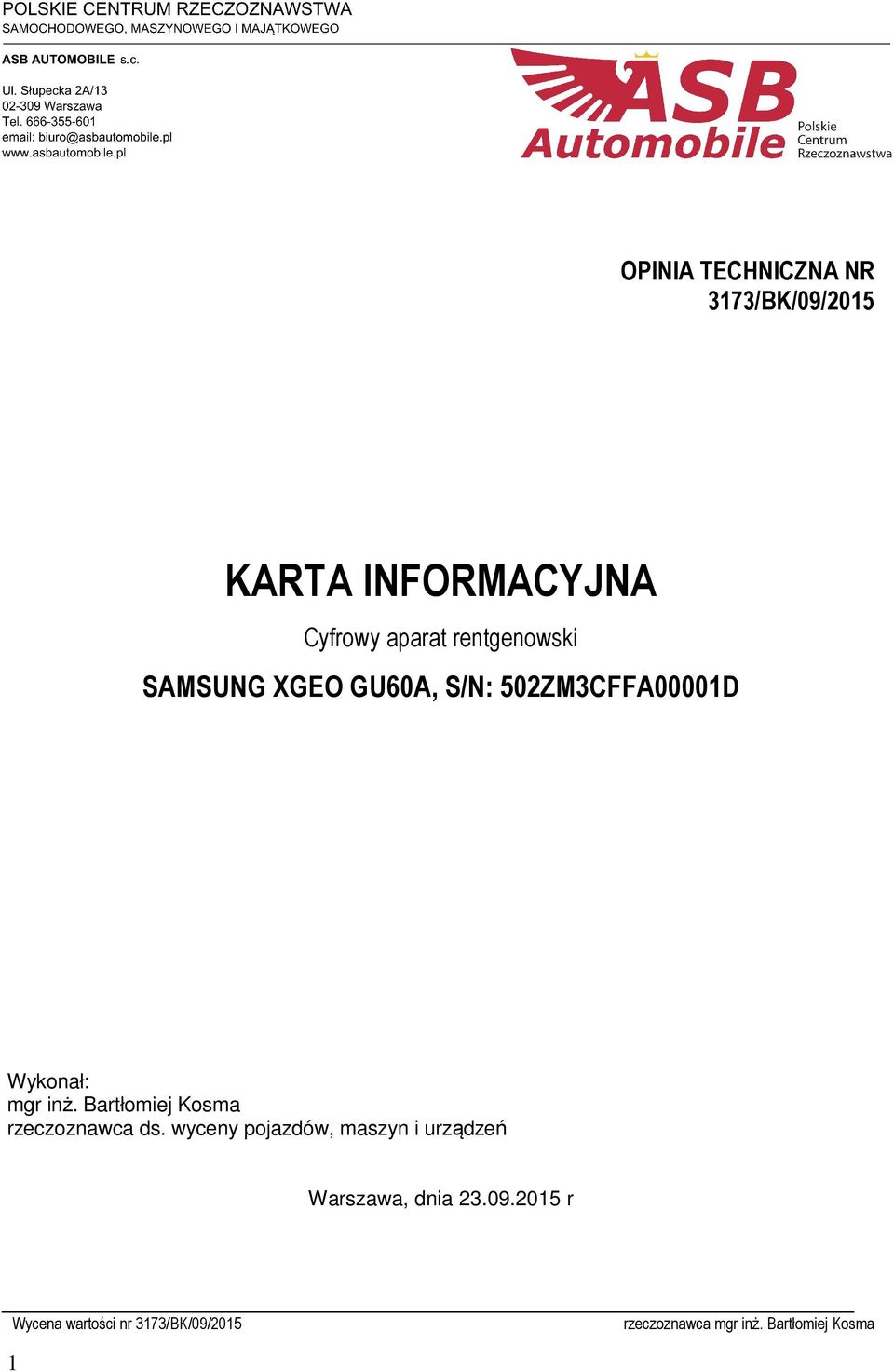 502ZM3CFFA00001D Wykonał: mgr inż.