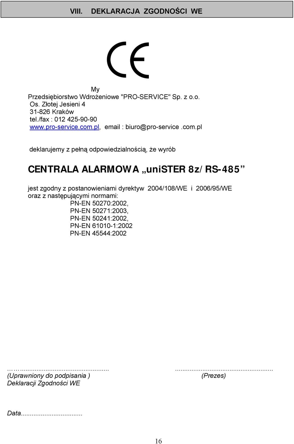 pl, email : biuro@pro-service.com.