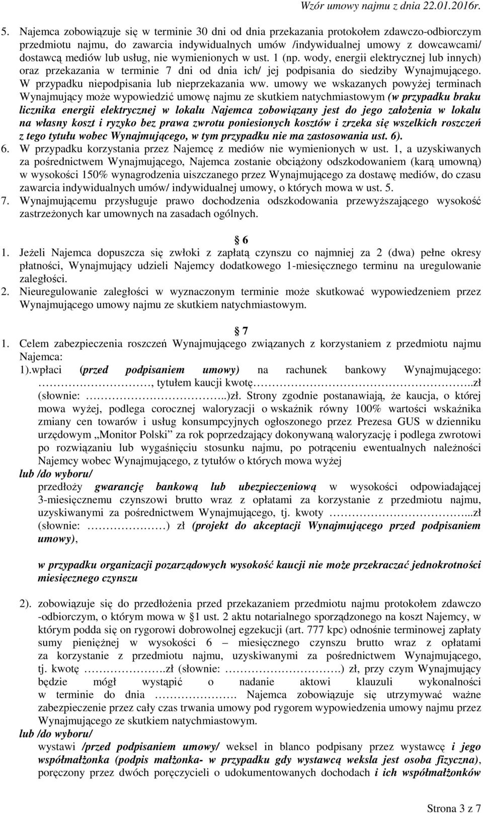 W przypadku niepodpisania lub nieprzekazania ww.