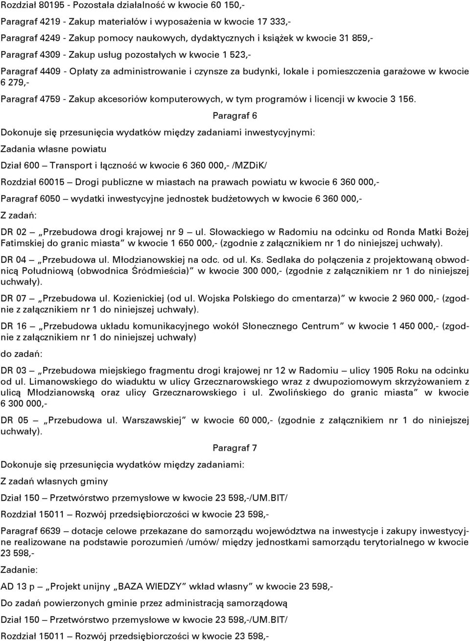 akcesoriów komputerowych, w tym programów i licencji w kwocie 3 156.