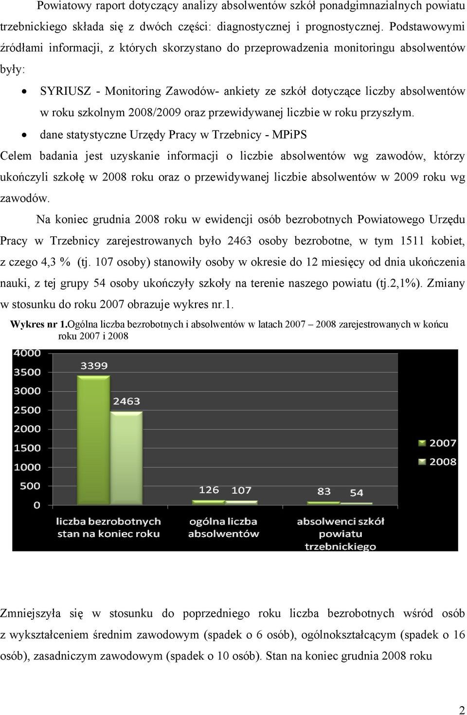 2008/2009 oraz przewidywanej liczbie w roku przyszłym.