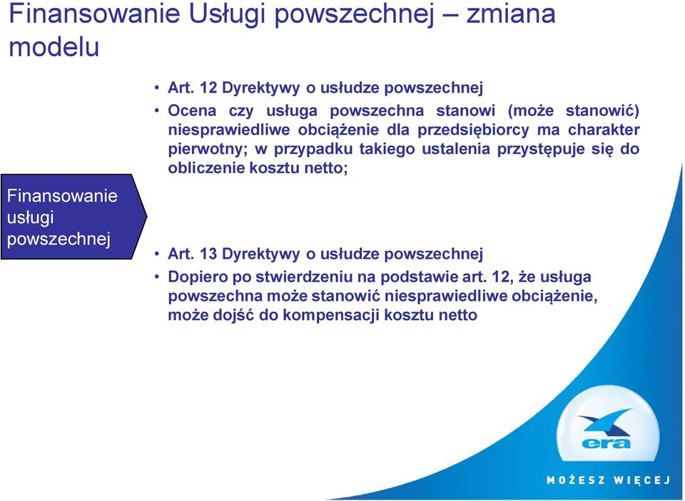 przedsiębiorcy ma charakter pierwotny; w przypadku takiego ustalenia przystępuje się do obliczenie kosztu netto; Finansowanie