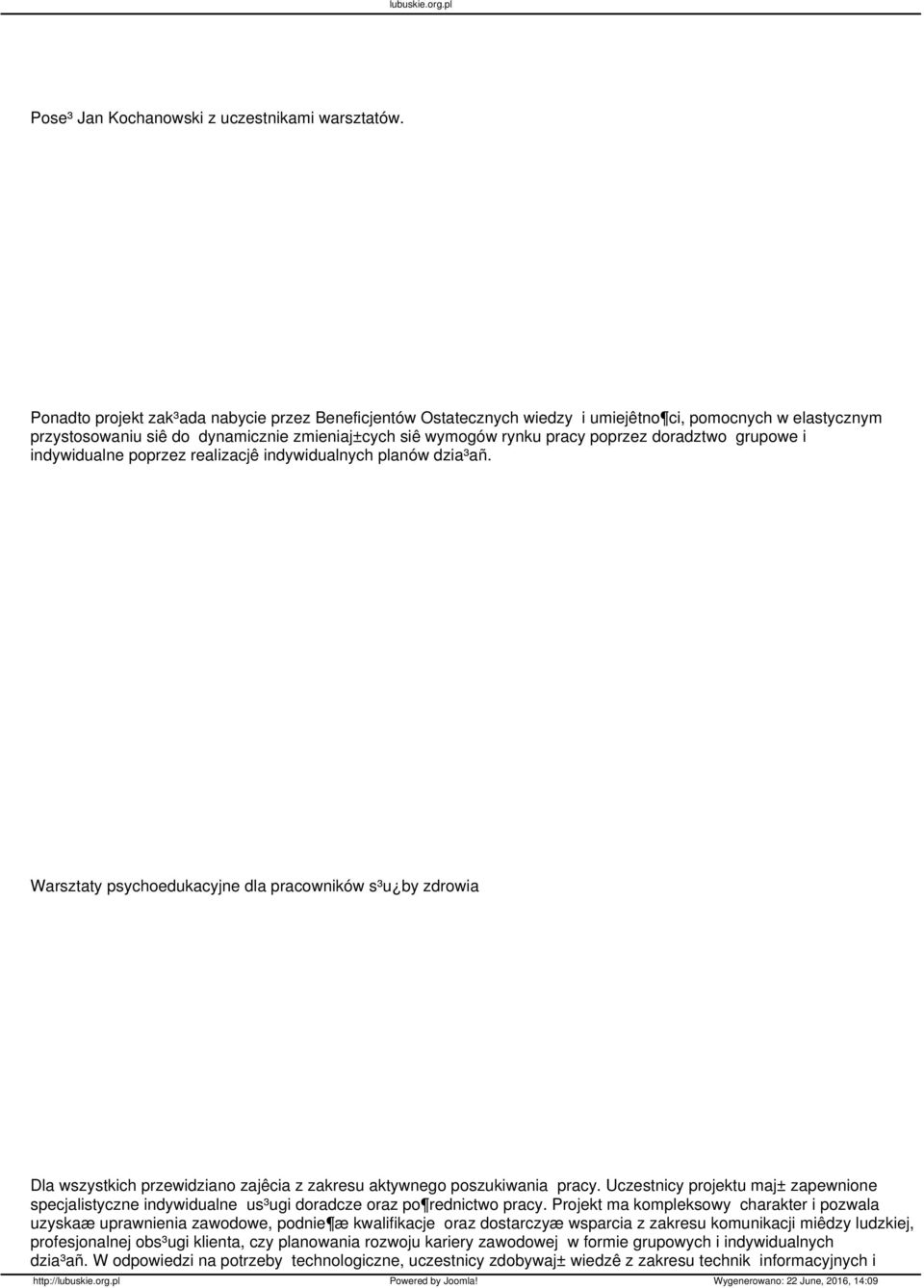 doradztwo grupowe i indywidualne poprzez realizacjê indywidualnych planów dzia³añ.
