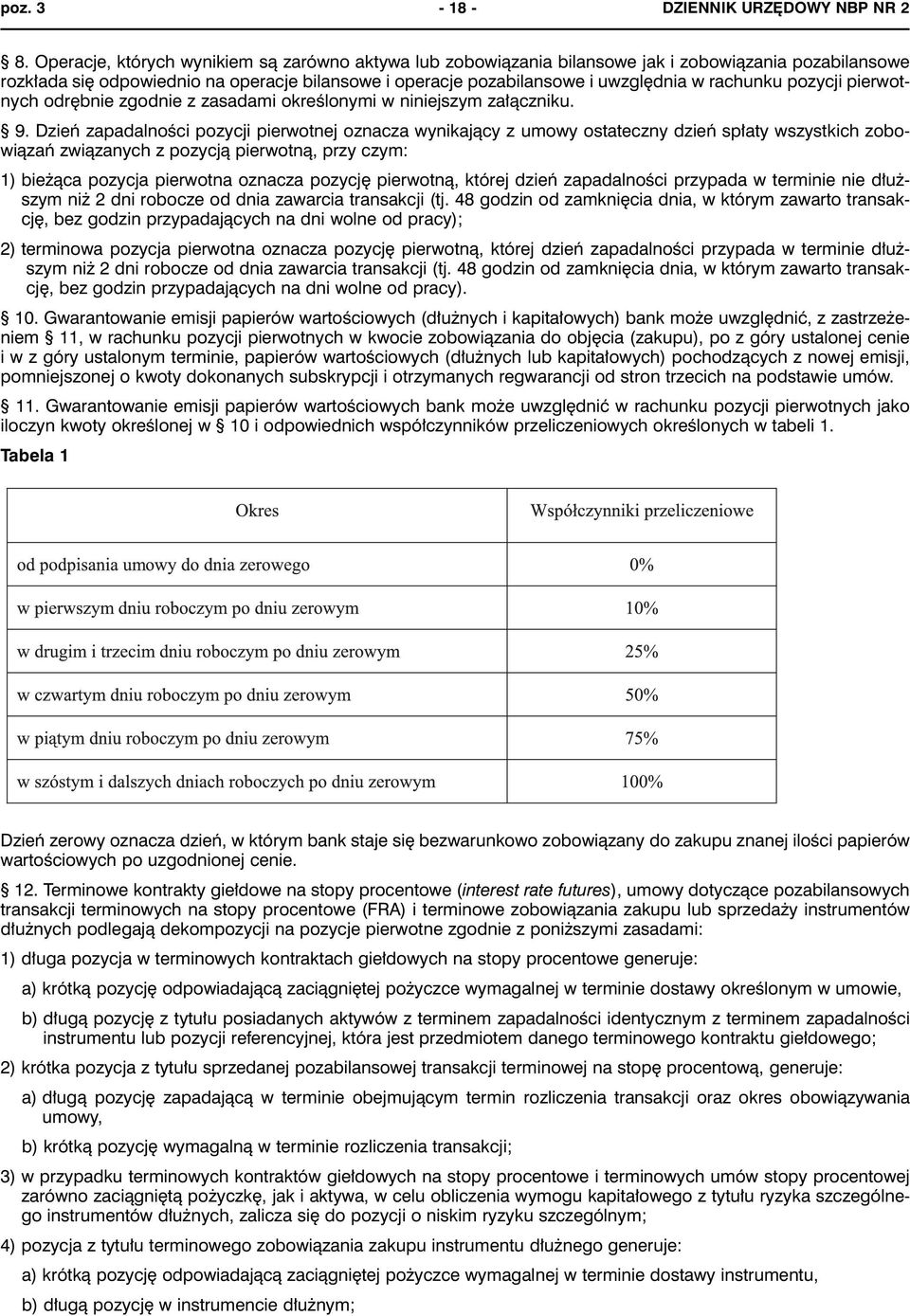 rachunku pozycji pierwotnych odrębnie zgodnie z zasadami określonymi w niniejszym załączniku. 9.