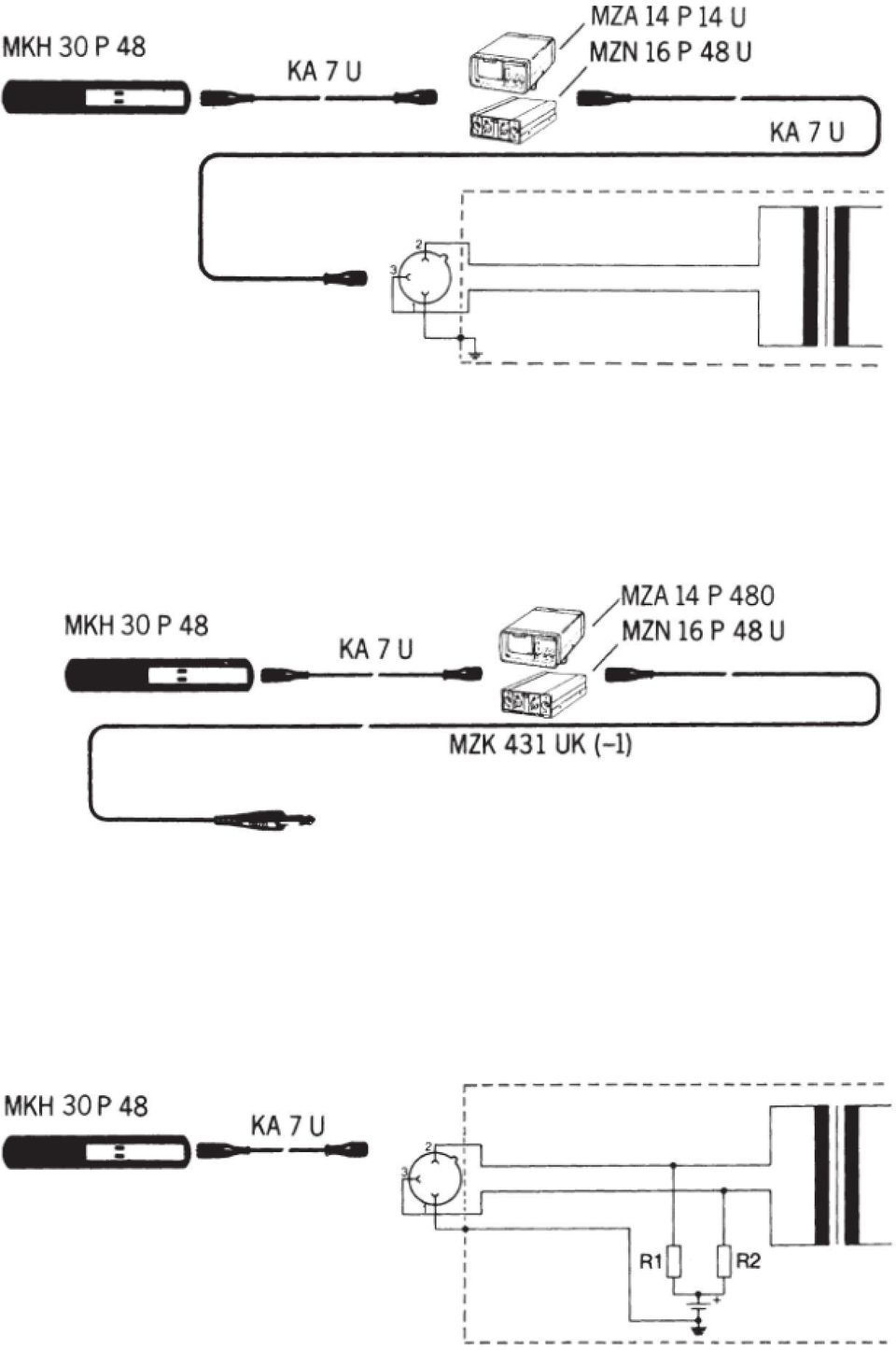 Podłączenie do niesymetrycznych wejść mikrofonowych Podłączenie