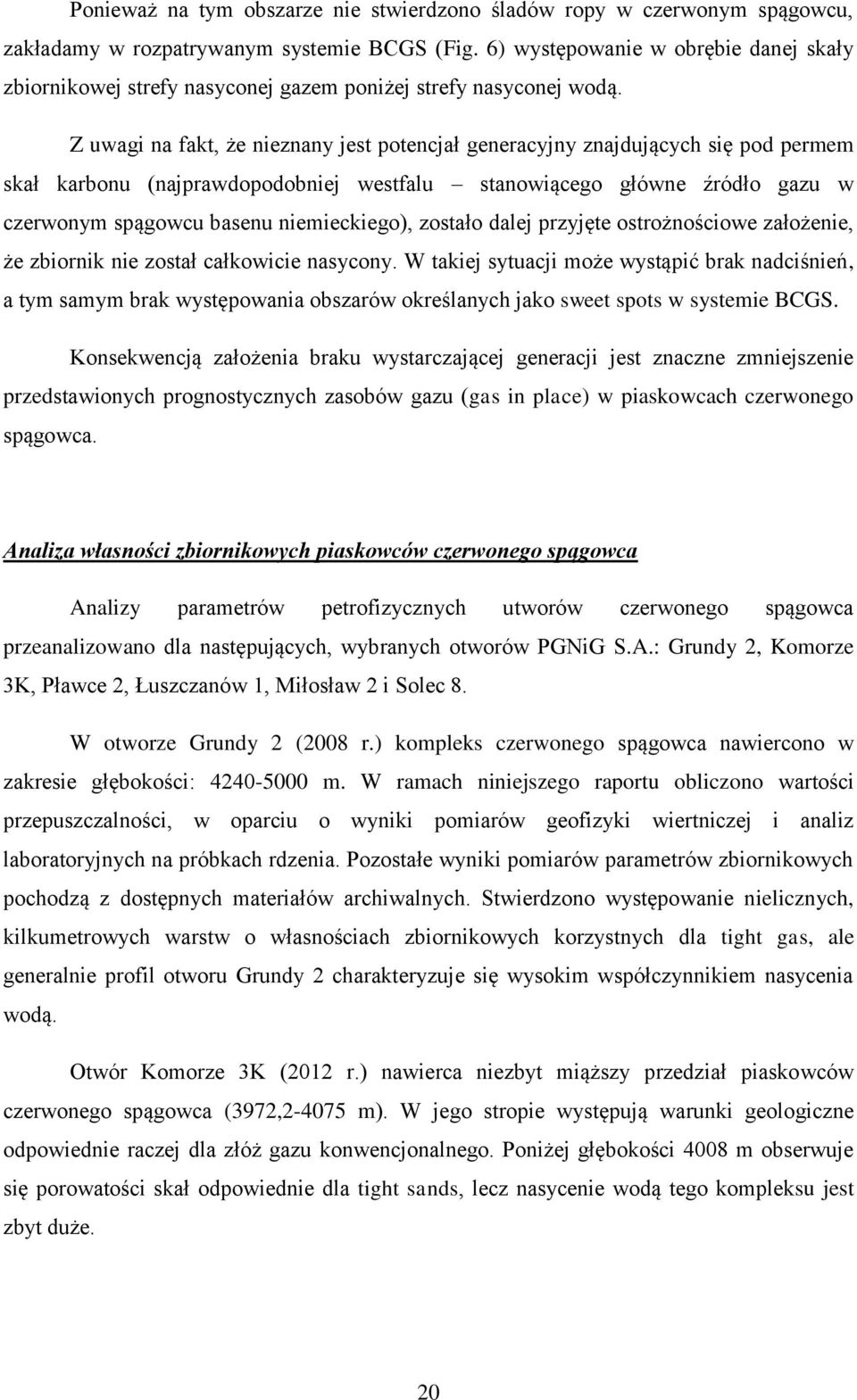 Z uwagi na fakt, że nieznany jest potencjał generacyjny znajdujących się pod permem skał karbonu (najprawdopodobniej westfalu stanowiącego główne źródło gazu w czerwonym spągowcu basenu