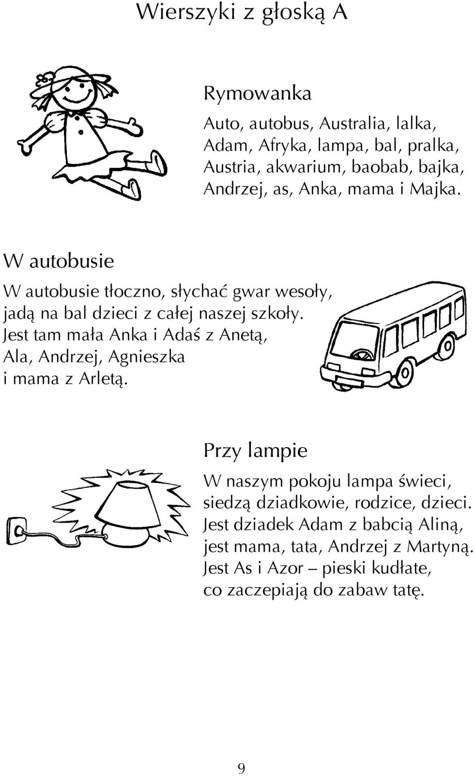 Jest tam mała Anka i Ada z Anetą, Ala, Andrzej, Agnieszka i mama z Arletą.