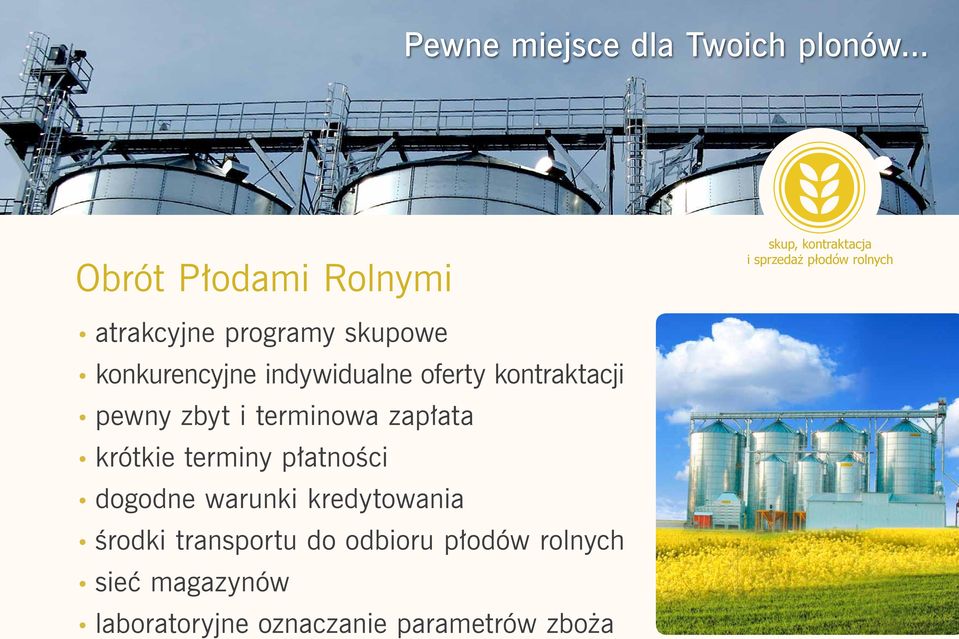 skupowe konkurencyjne indywidualne oferty kontraktacji pewny zbyt i terminowa zapłata