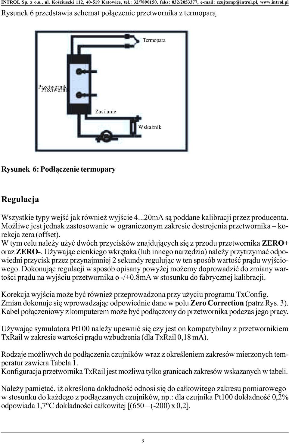 W tym celu nale y u yæ dwóch przycisków znajduj¹cych siê z przodu przetwornika ZERO+ oraz ZERO-.