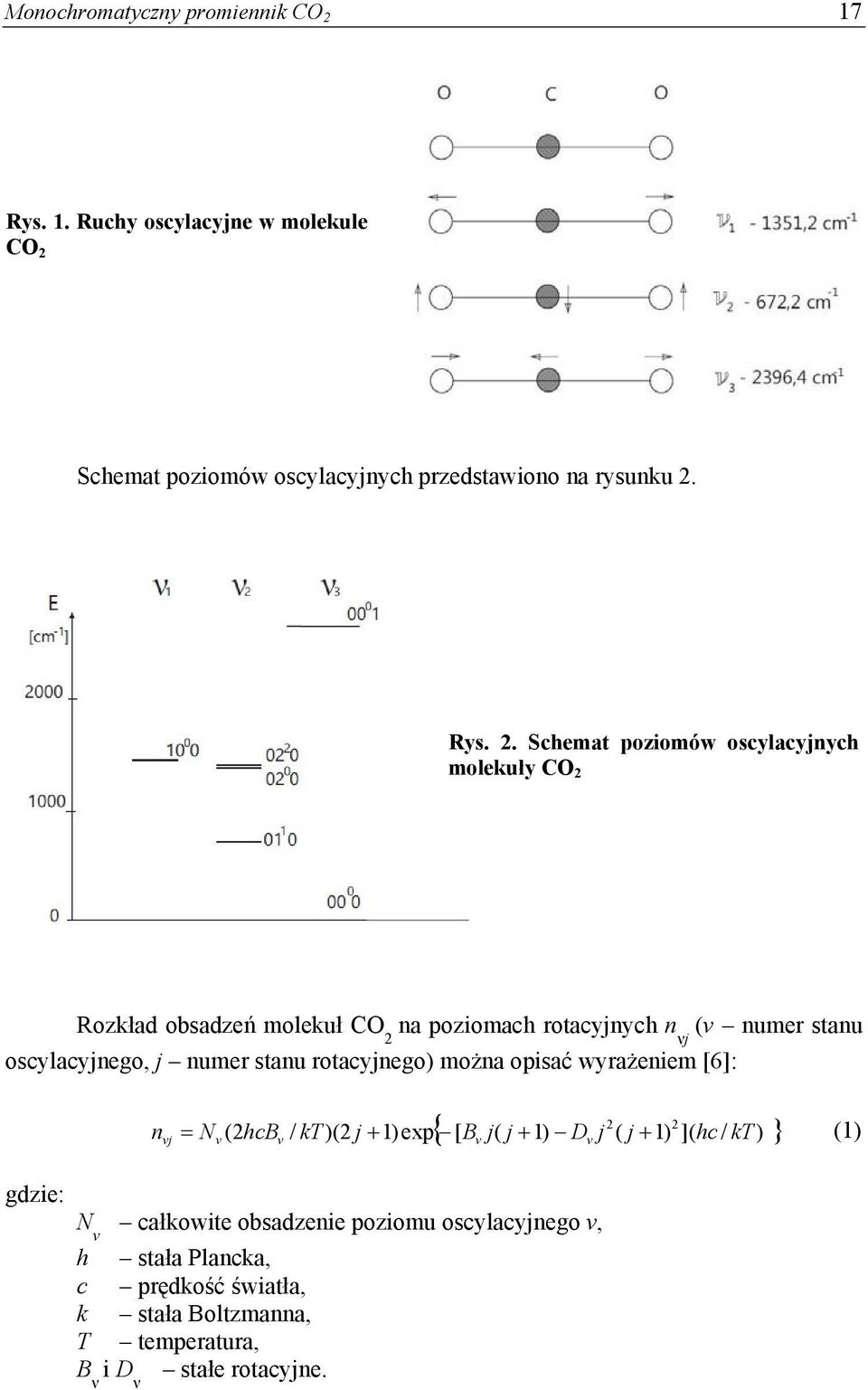 Schemat poziomów oscylacyjnych przedstawiono na rysunku 2.
