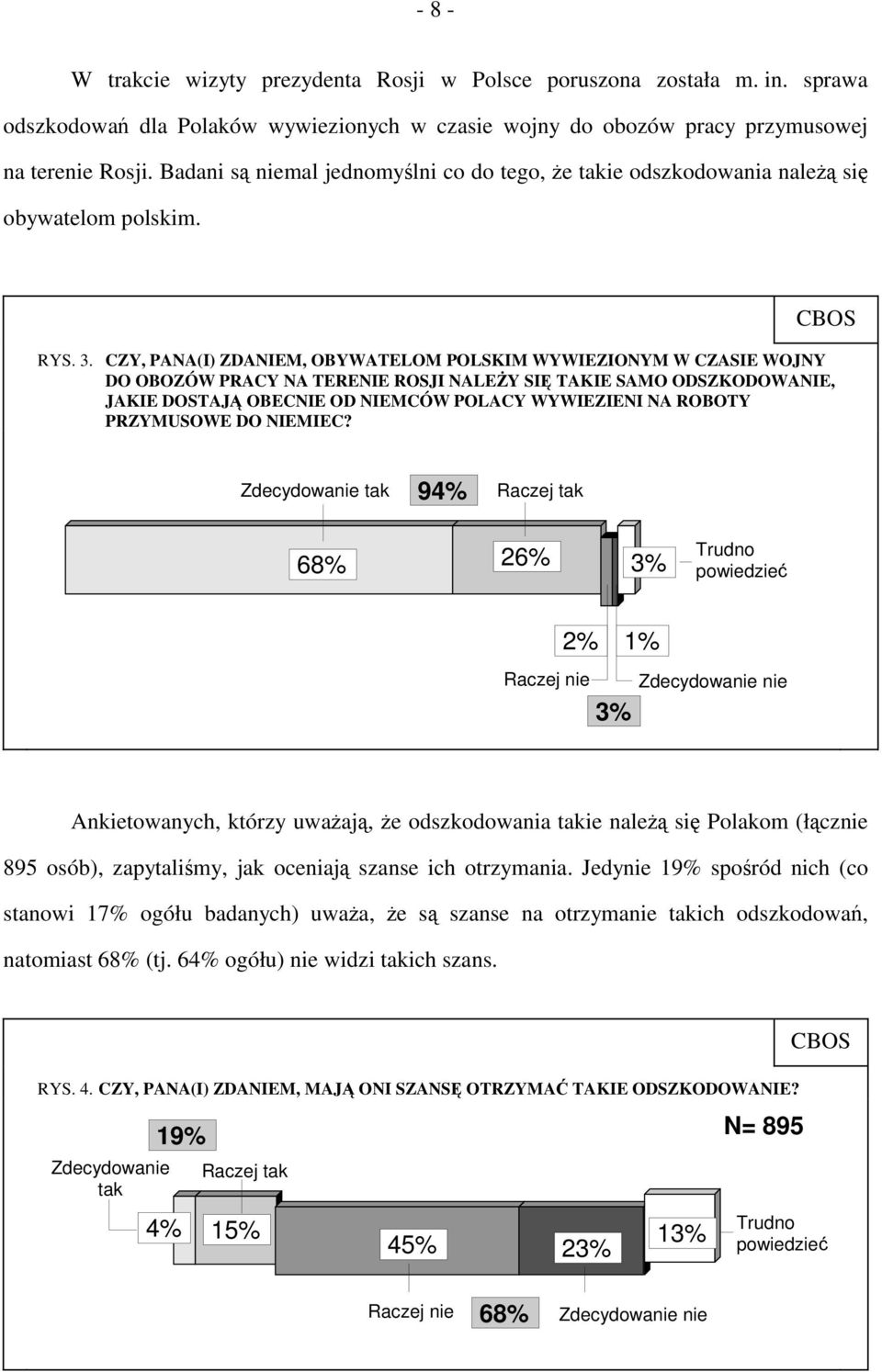 CZY, PANA(I) ZDANIEM, OBYWATELOM POLSKIM WYWIEZIONYM W CZASIE WOJNY DO OBOZÓW PRACY NA TERENIE ROSJI NALEŻY SIĘ TAKIE SAMO ODSZKODOWANIE, JAKIE DOSTAJĄ OBECNIE OD NIEMCÓW POLACY WYWIEZIENI NA ROBOTY