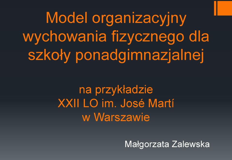 ponadgimnazjalnej na przykładzie