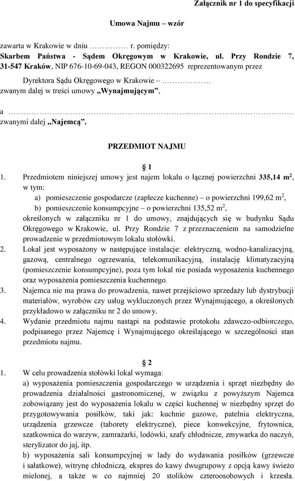 PRZEDMIOT NAJMU 1 1.