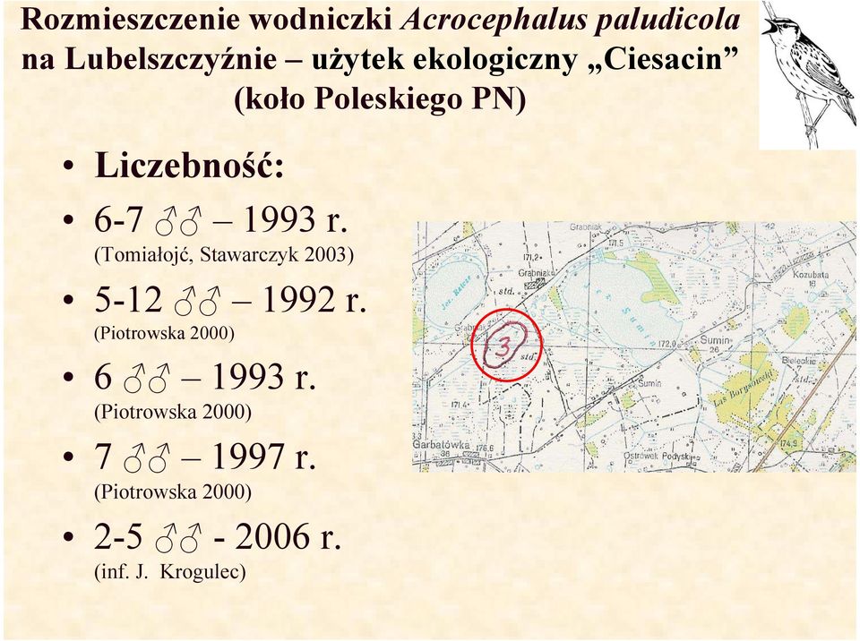 (Tomiałojć, Stawarczyk 2003) 5-12 1992 r. (Piotrowska 2000) 6 1993 r.