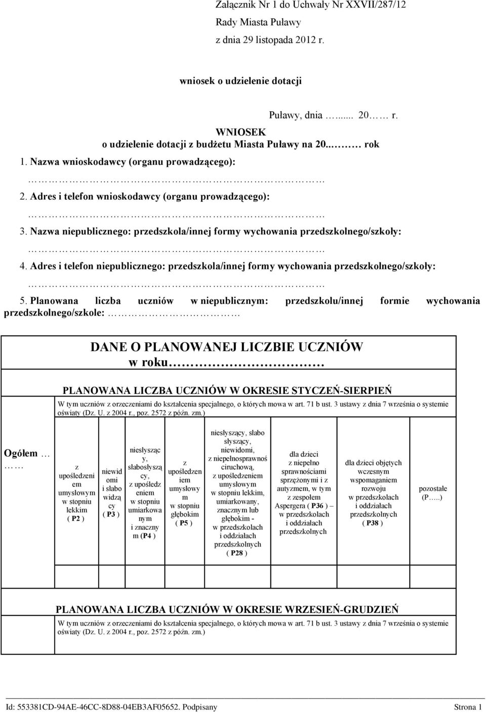 Adres i telefon niepublicnego: predskola/innej formy wychowania predskolnego/skoły: 5.