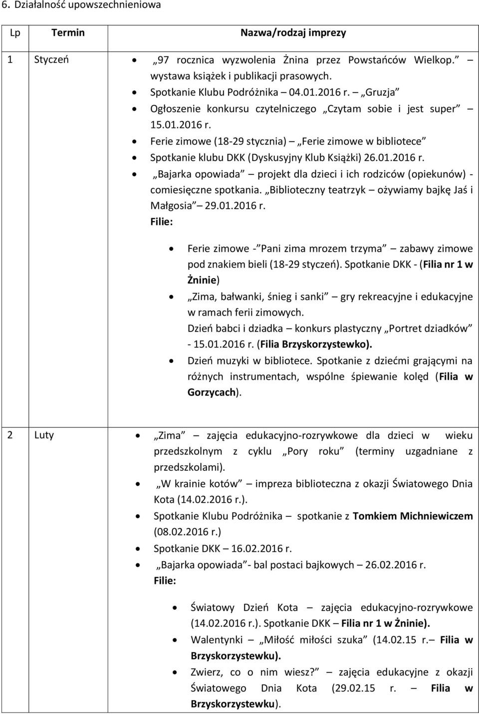 Biblioteczny teatrzyk ożywiamy bajkę Jaś i Małgosia 29.01.2016 r. Ferie zimowe - Pani zima mrozem trzyma zabawy zimowe pod znakiem bieli (18-29 styczeń).