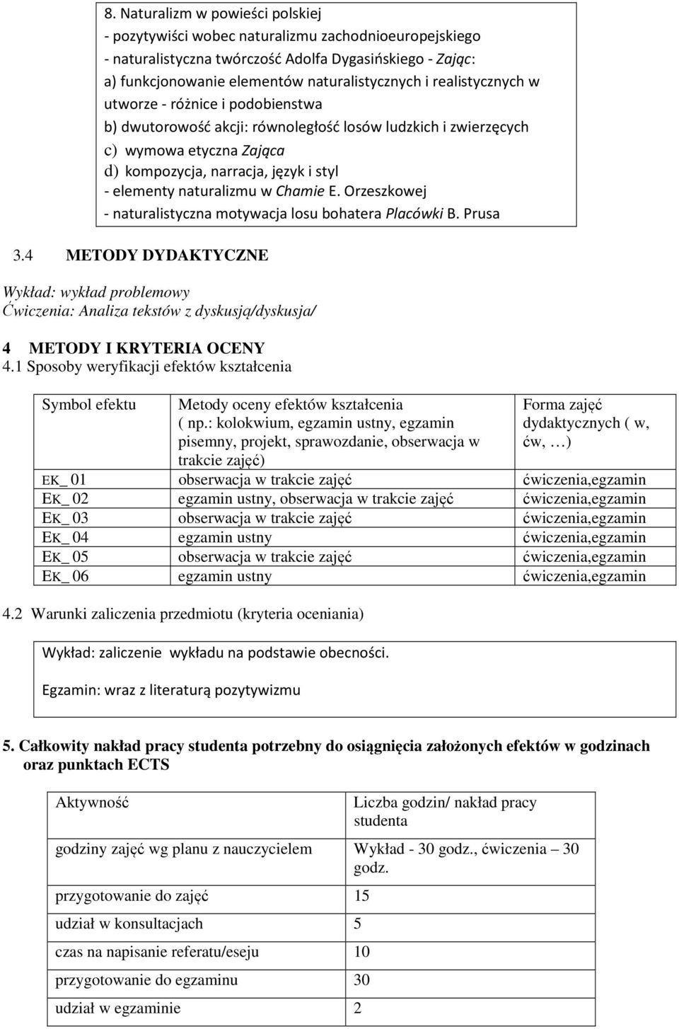 w Chamie E. Orzeszkowej - naturalistyczna motywacja losu bohatera Placówki B. Prusa 3.