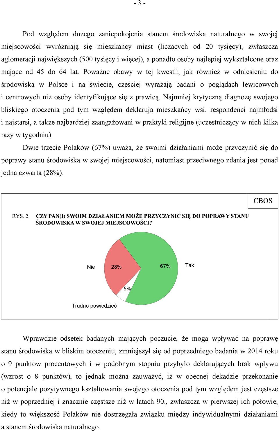 Poważne obawy w tej kwestii, jak również w odniesieniu do środowiska w Polsce i na świecie, częściej wyrażają badani o poglądach lewicowych i centrowych niż osoby identyfikujące się z prawicą.