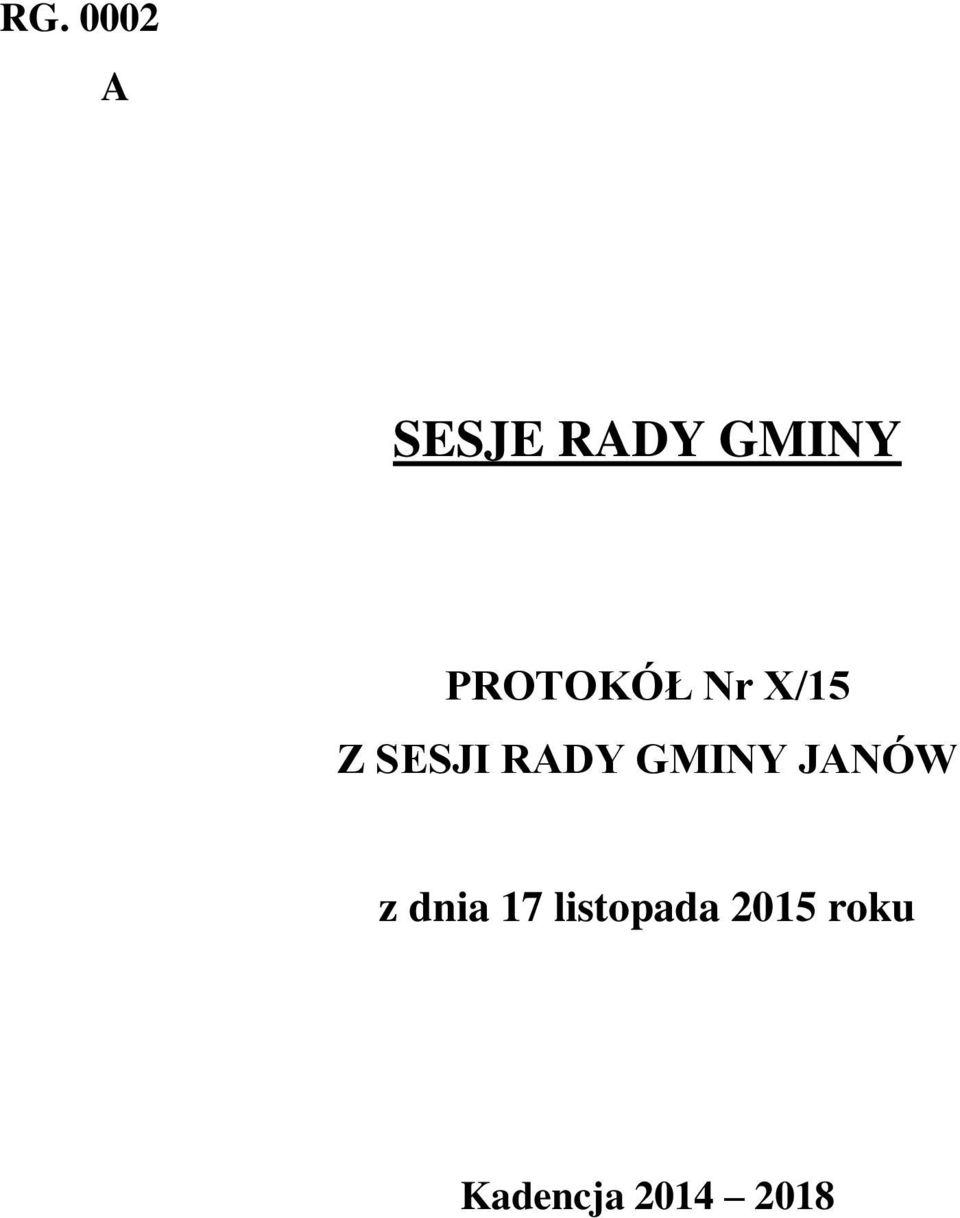 GMINY JANÓW z dnia 17