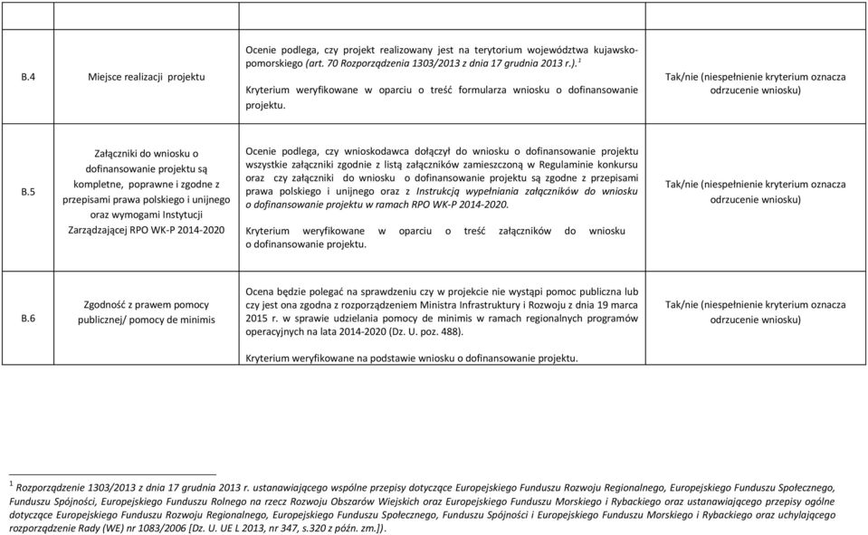 5 Załączniki do wniosku o dofinansowanie projektu są kompletne, poprawne i zgodne z przepisami prawa polskiego i unijnego oraz wymogami Instytucji Zarządzającej RPO WK-P 2014-2020 Ocenie podlega, czy