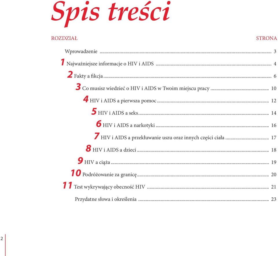 .. 14 6 HIV i AIDS a narkotyki... 16 7 HIV i AIDS a przekłuwanie uszu oraz innych części ciała... 17 8 HIV i AIDS a dzieci.