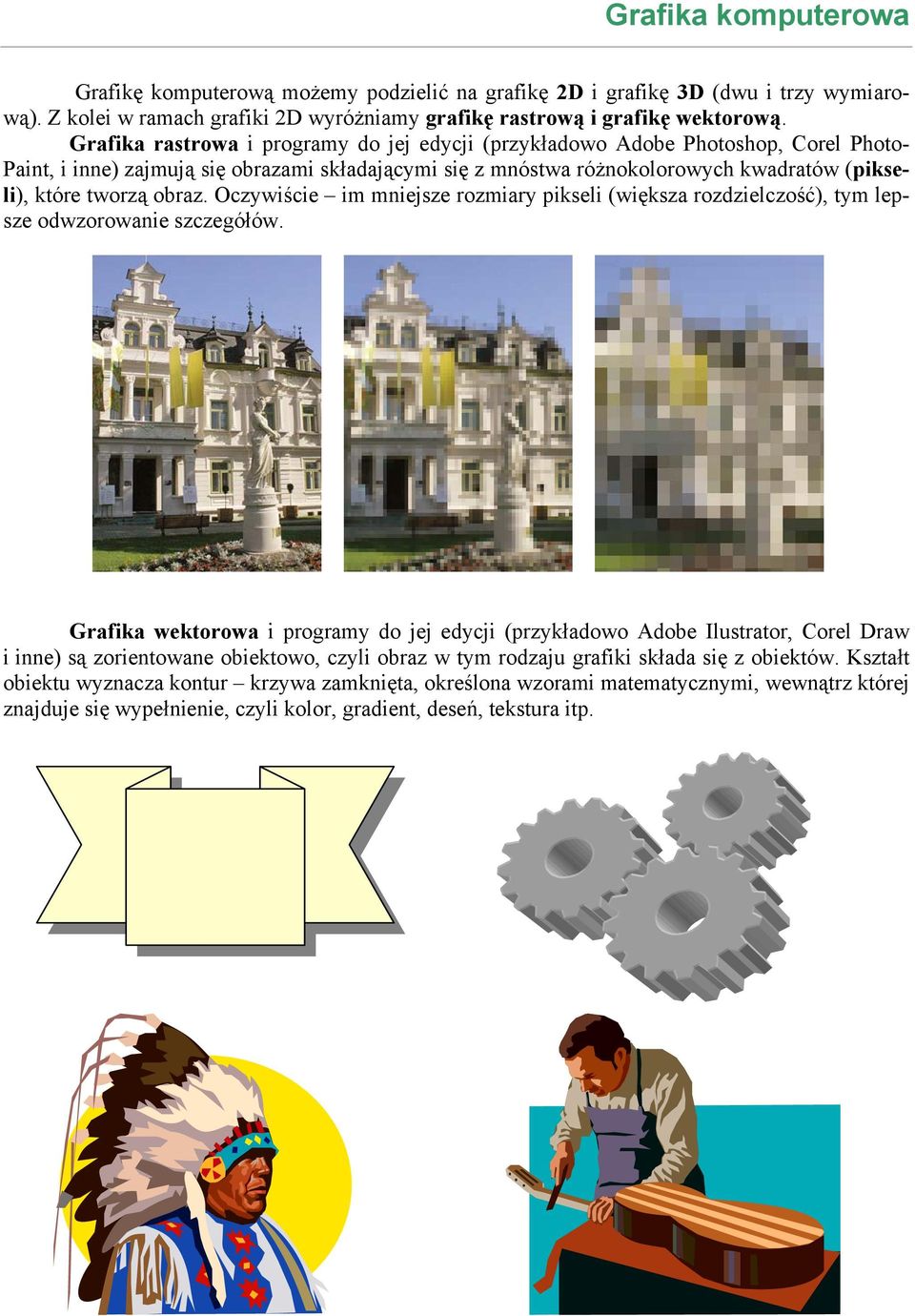 obraz. Oczywiście im mniejsze rozmiary pikseli (większa rozdzielczość), tym lepsze odwzorowanie szczegółów.
