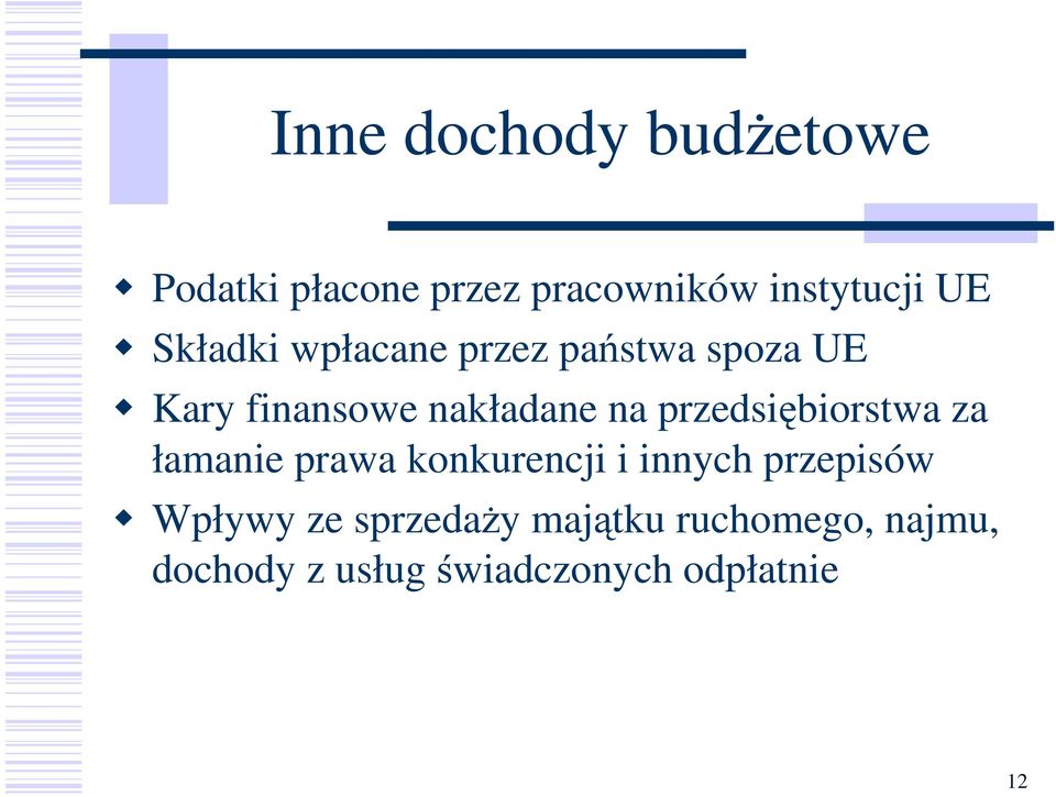 przedsiębiorstwa za łamanie prawa konkurencji i innych przepisów Wpływy
