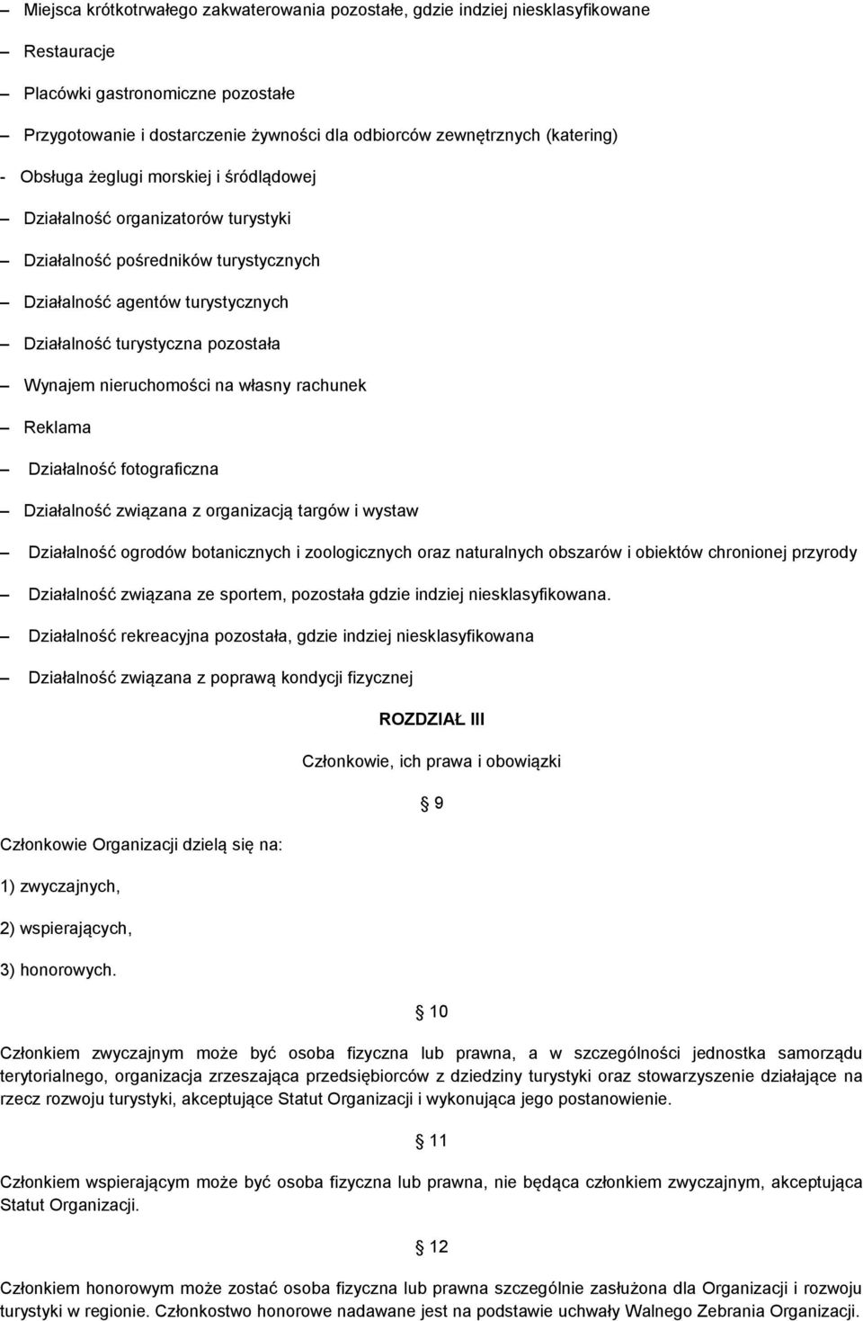 Wynajem nieruchomości na własny rachunek Reklama Działalność fotograficzna Działalność związana z organizacją targów i wystaw Działalność ogrodów botanicznych i zoologicznych oraz naturalnych