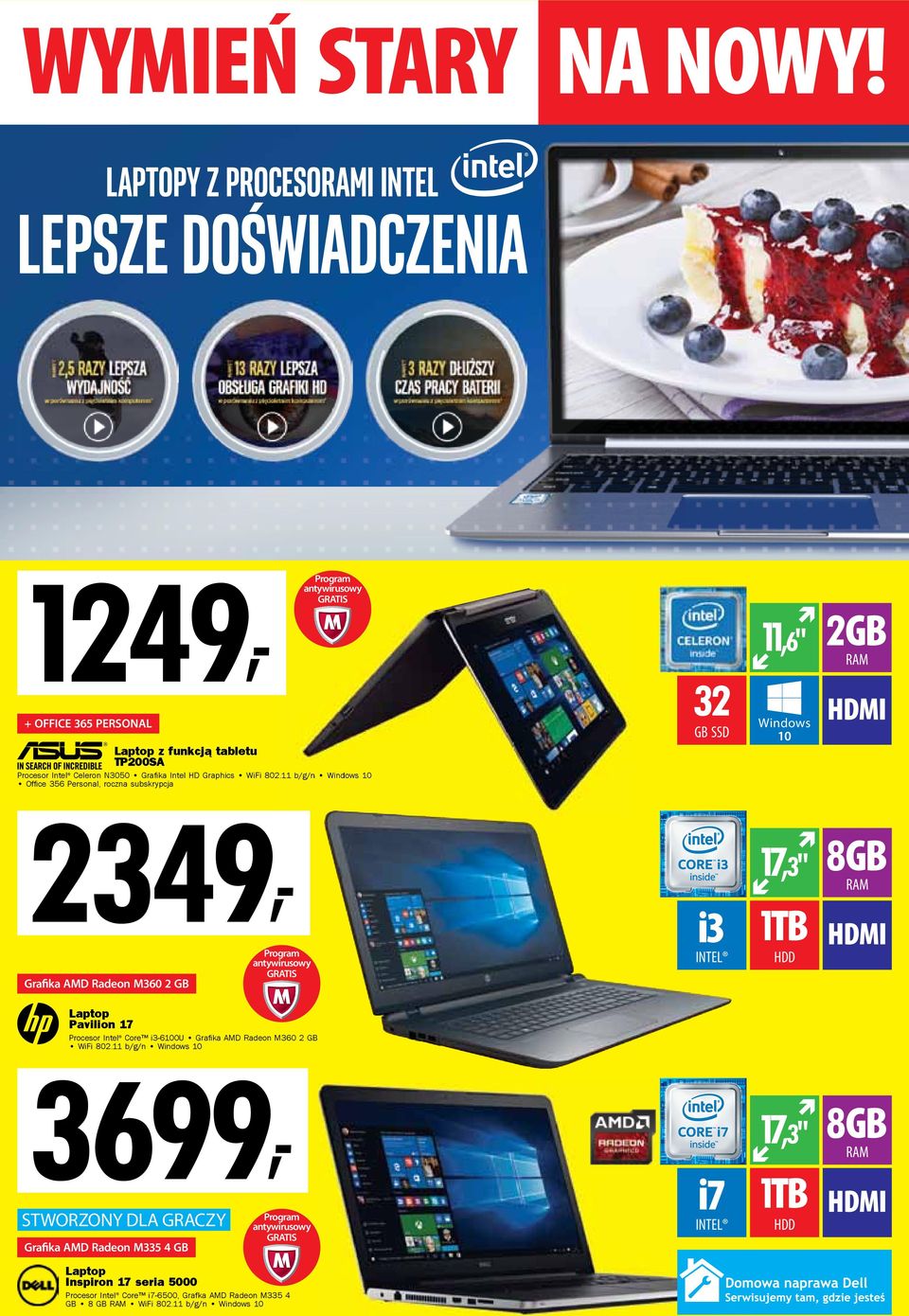 N3050 Graﬁka Intel HD Graphics WiFi 802.