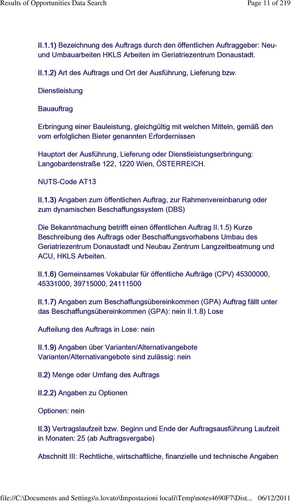 Dienstleistungserbringung: Langobardenstraße 12