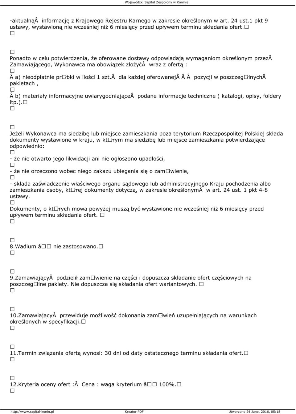 dla każdej oferowanej pozycji w poszczegãłlnych pakietach, b) 