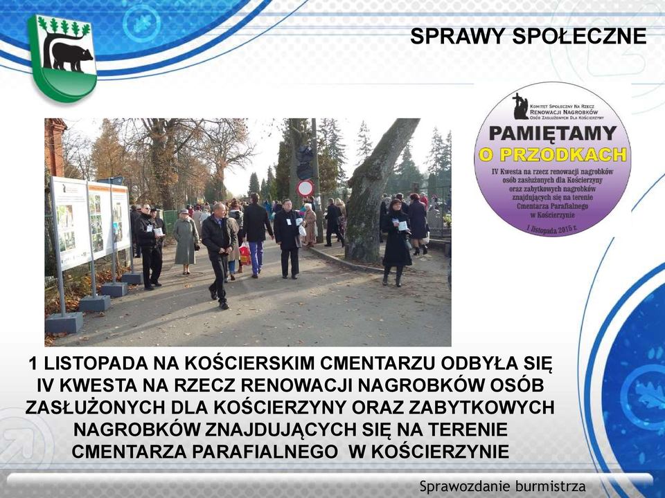 ZASŁUŻONYCH DLA KOŚCIERZYNY ORAZ ZABYTKOWYCH NAGROBKÓW